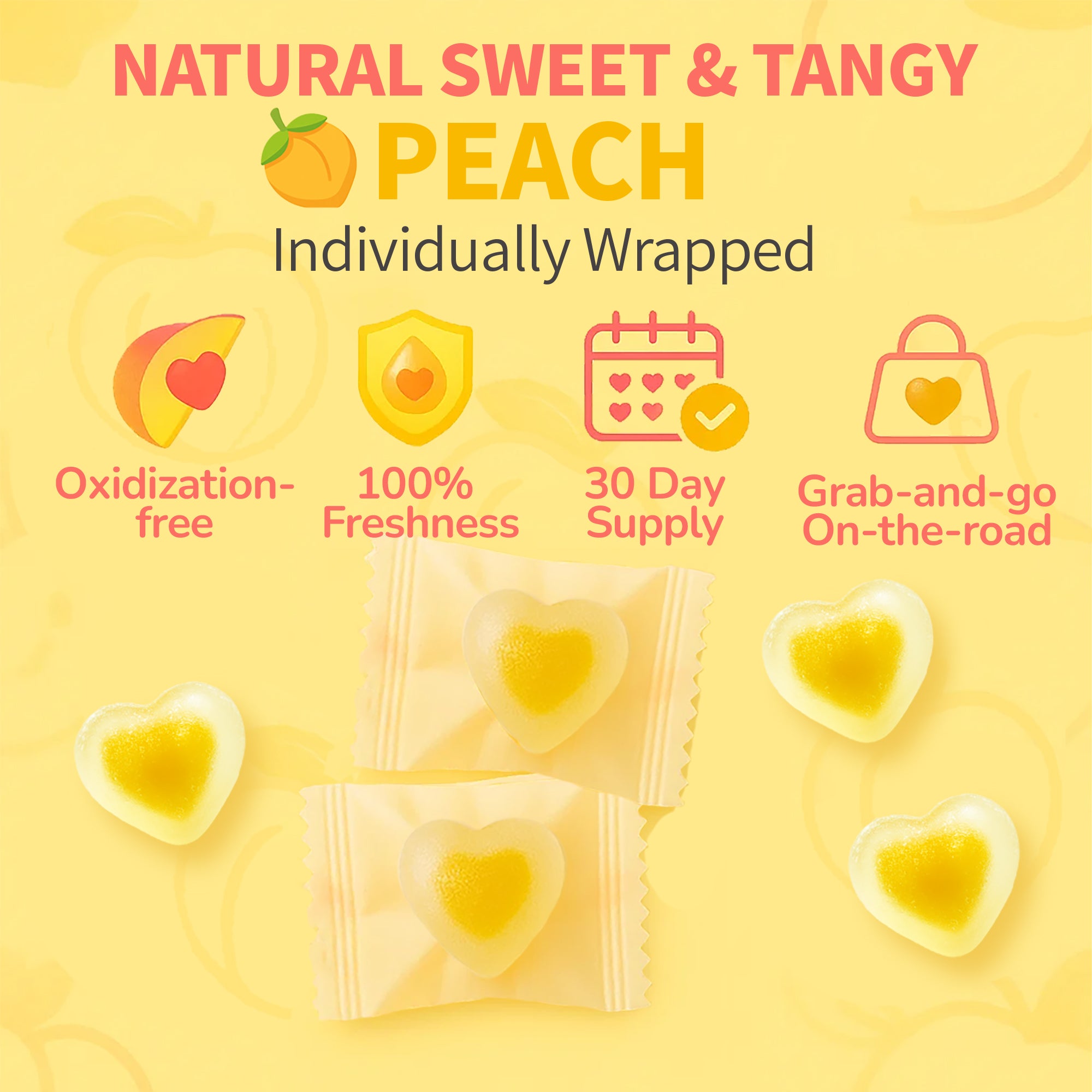 Peach8 3D Probiotic Bum Gummies - 2 Billion CFUs - Vegan