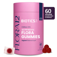 Flora12 3D Probiotic Vaginal Gummies - 8 Billion CFUs - Vegan