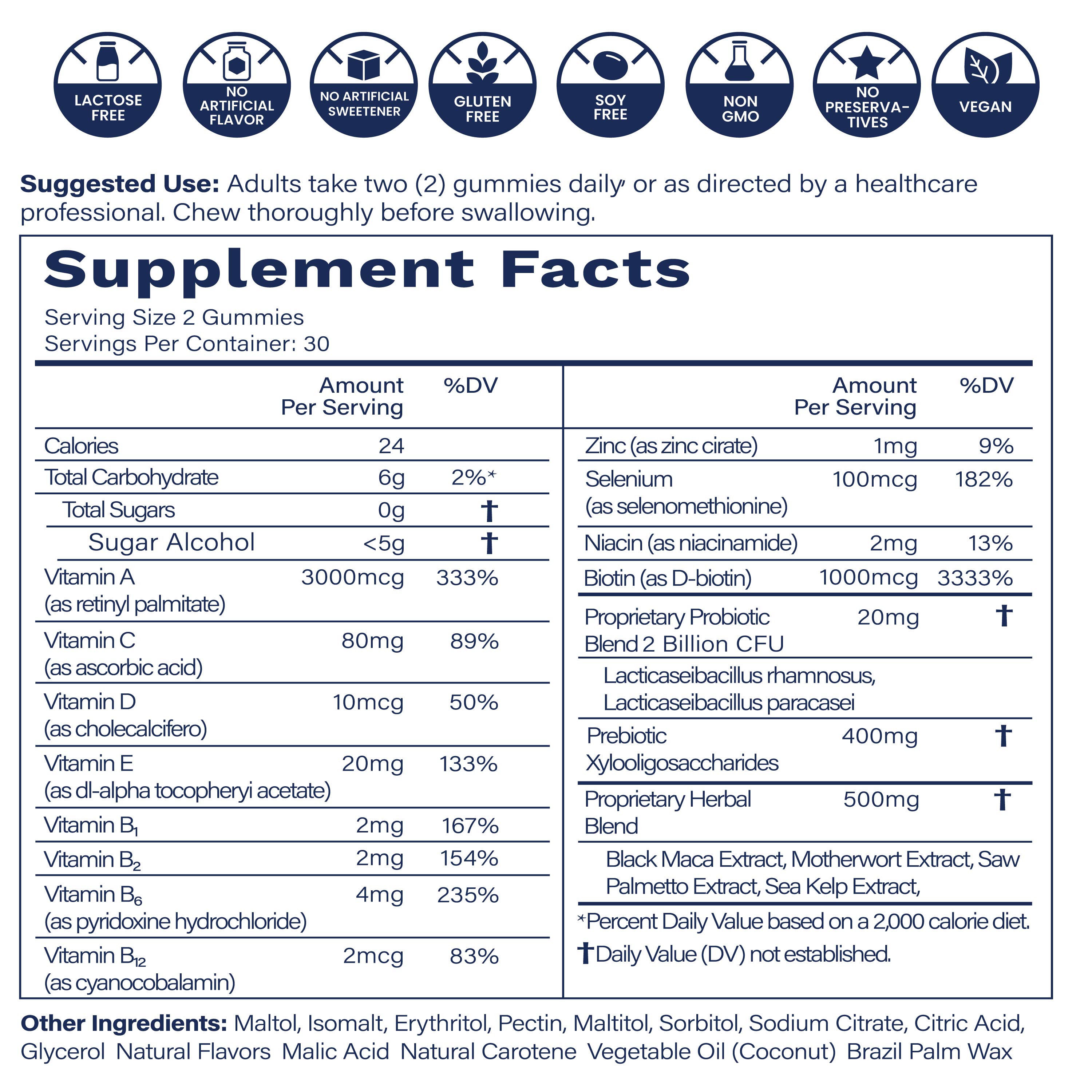 Peach8 3D Probiotic Bum Gummies - 2 Billion CFUs - Vegan